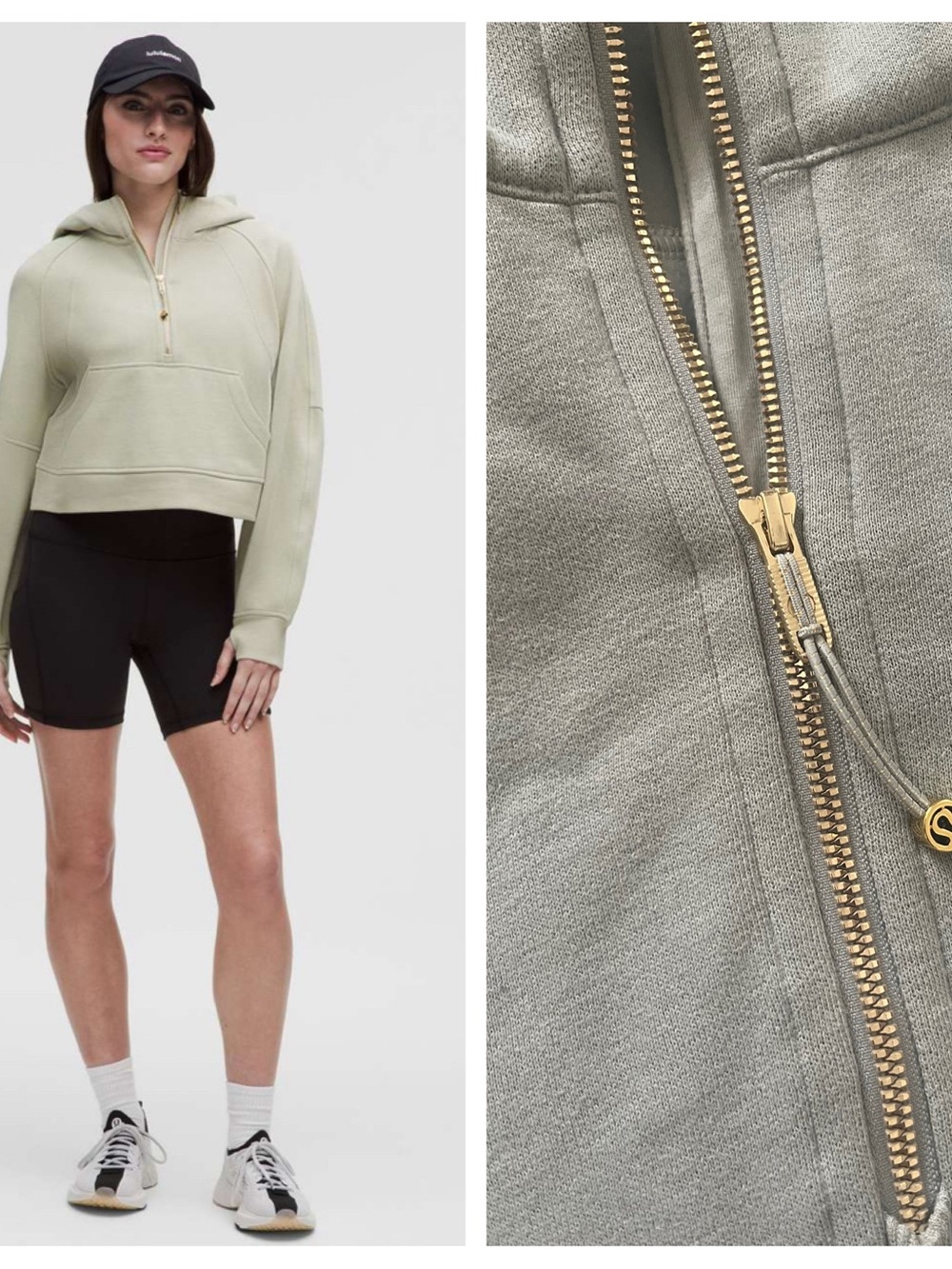 Lululemon Scuba Oversized Half-Zip Hoodie fog green Gold M/L